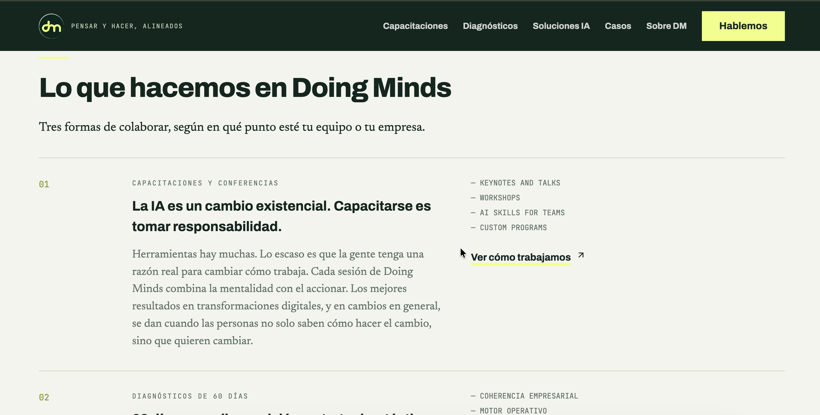 Website built with vibe-coding — Doing Minds